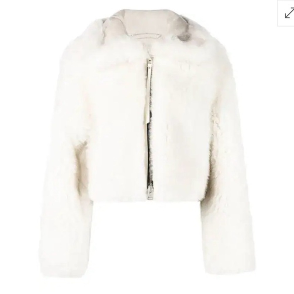 Shoreditch Ski Club Tilly Shearling Cropped Jacket | Ivory | Luxury Outerwear